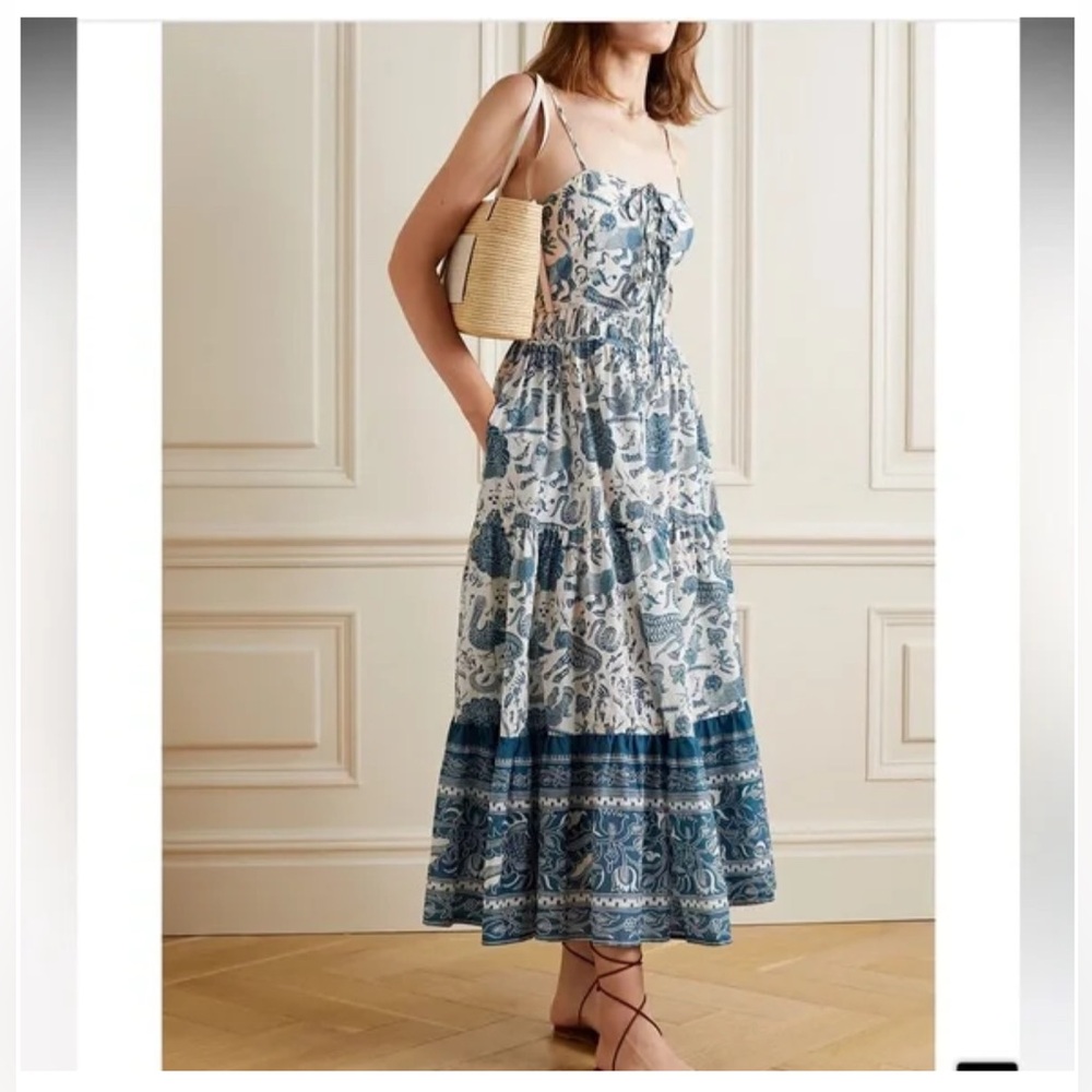 Rhode Zoe Resort blue & white Maxi Dress